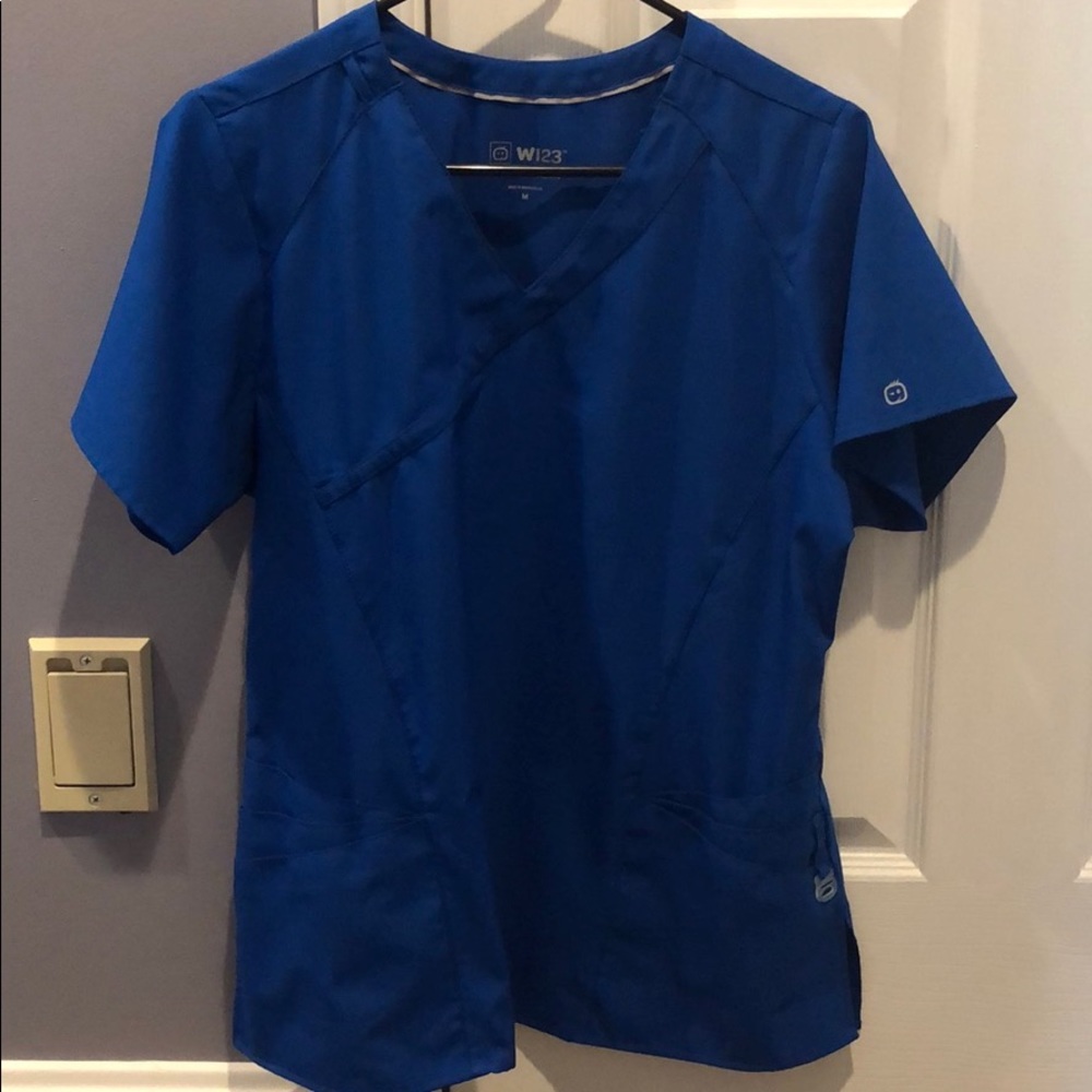 Royal blue scrub top